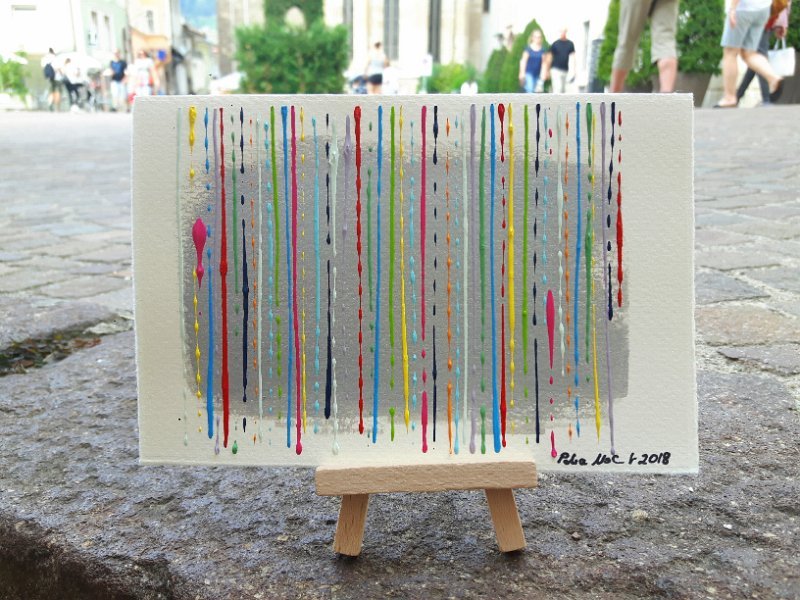 Coloured lines 34 2018 17×11,5 Acryl-Lack a Papier € 35